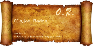 Olajos Rados névjegykártya